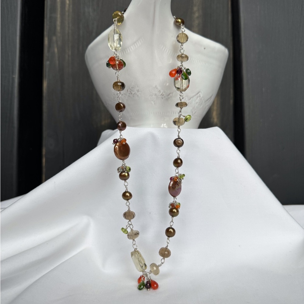 Natural Gemstone Necklace 925SS